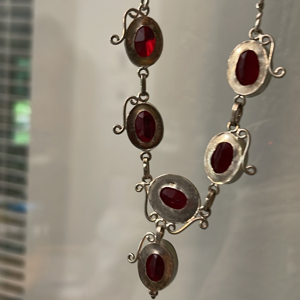 Fashionable Red Garnet Necklace - Picture 6 of 10